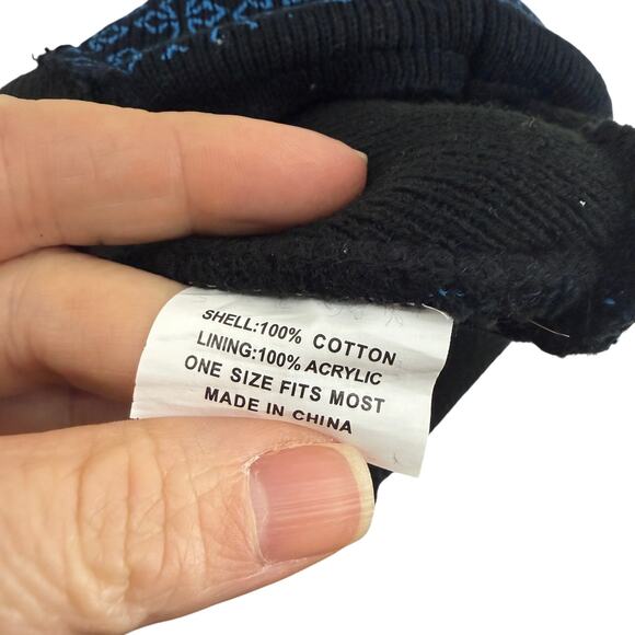 RedeemeD Black Blue Cross Embroidered One Size Fits Most - Picture 2 of 3